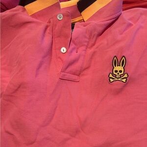 Psycho Bunny Pink Polo with Embroidered Bunny Logo